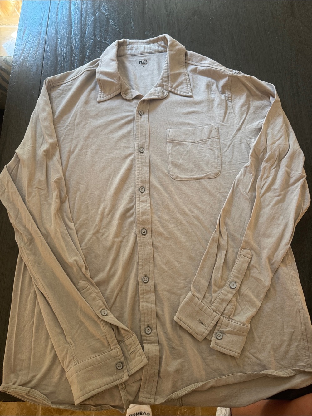 PAIGE Men's Casual Button-Down Shirt in Light Taupe